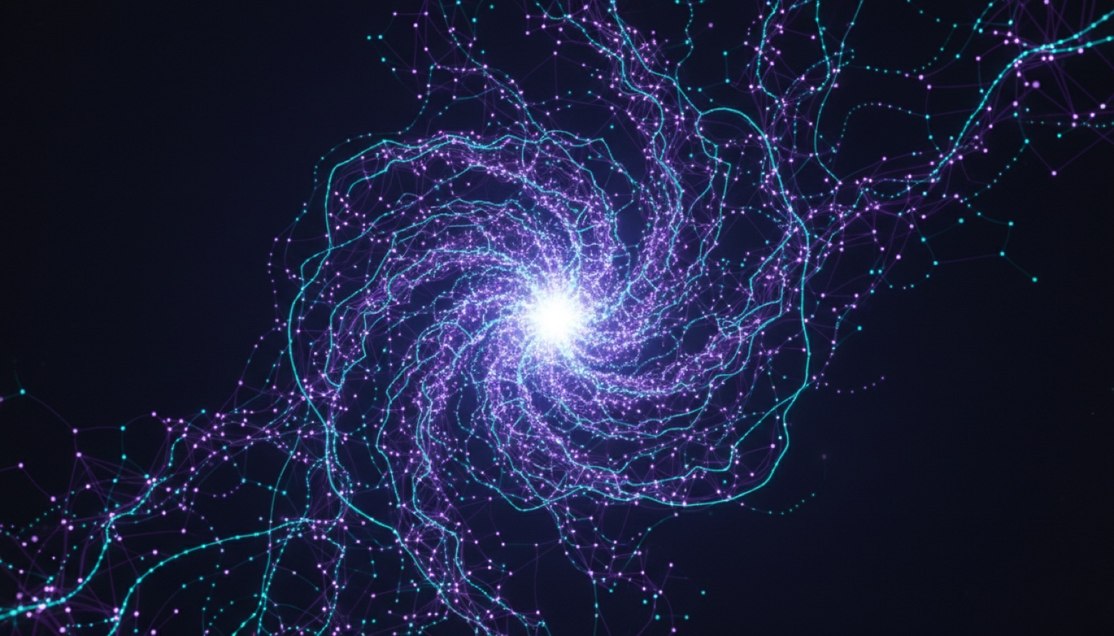 Generated image: a glowing neural network